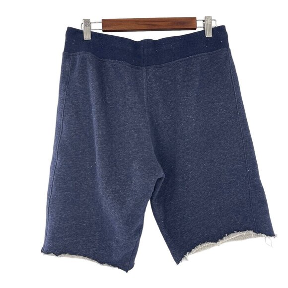 H&M Basic Mens Blue Drawstring Raw Hem Shorts Cotton Blend Medium - Picture 6 of 11